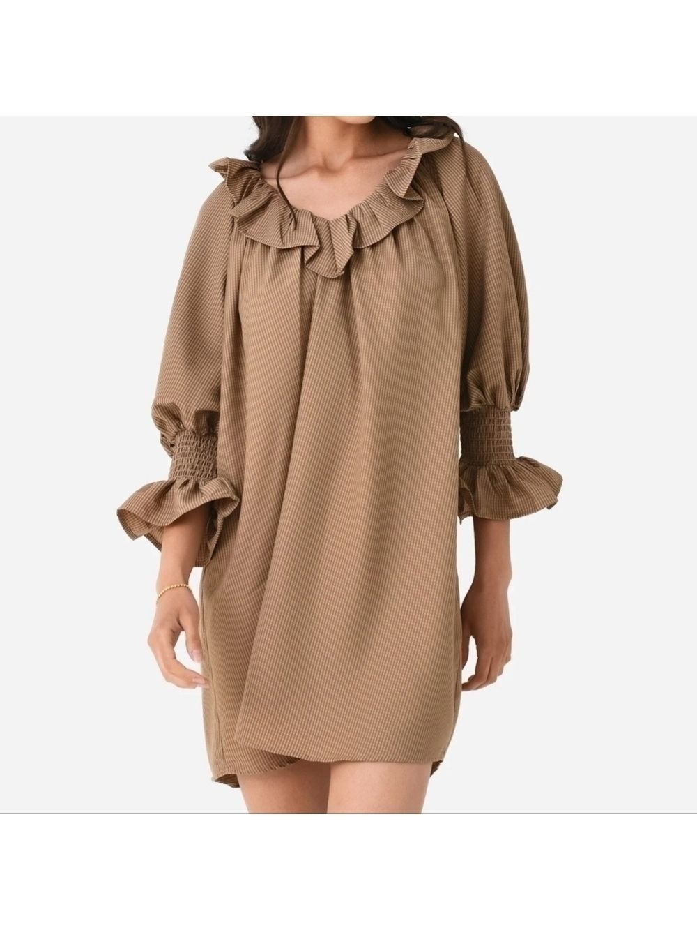 DRA Los Angeles Taupe Tan Dolly Dress Extra Small USA
